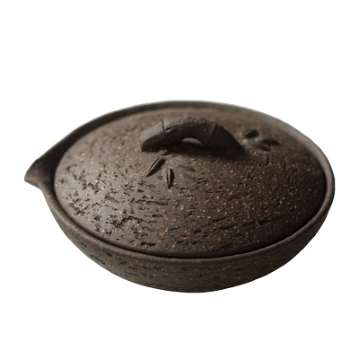 慕砚日式粗陶茶壶竹帛宝瓶创意