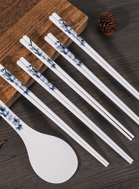 五双十双陶瓷筷子家用耐高温快子瓷筷骨瓷筷景德镇火锅筷子食品级