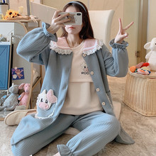 月子服孕妇睡衣春秋夹棉哺乳喂奶怀孕期冬纯棉保暖住出院家居服详情28