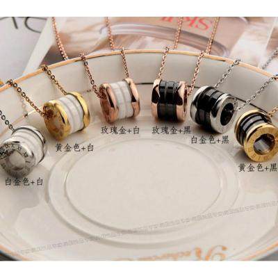 光环锁骨链奢华洛世奇项黑天鹅双c女钛钢罗马玫瑰金正品不褪色真