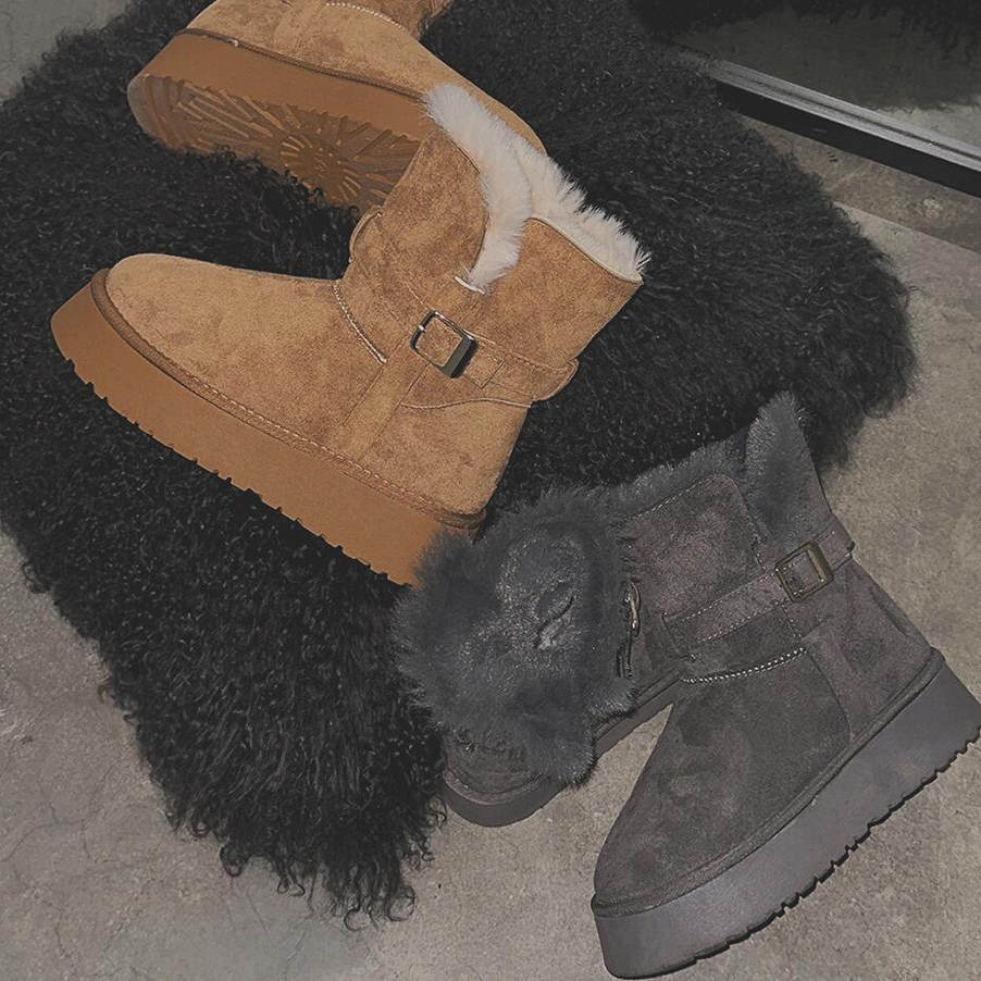 厚底皮毛雪地靴女厚实棉鞋棉靴