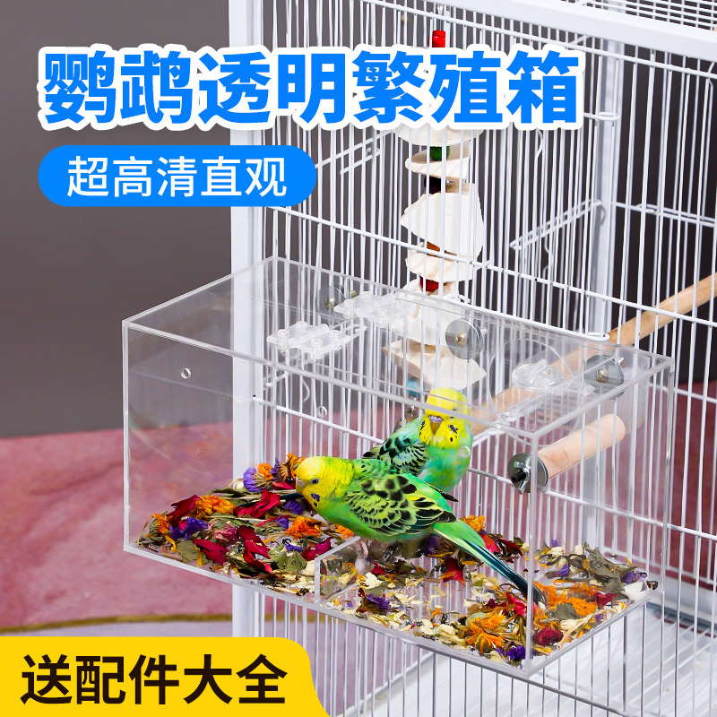鹦鹉繁殖箱玄凤牡丹虎皮亚克力孵化专用保温箱鸟窝笼配件用品大全