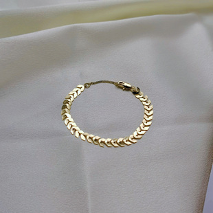 缀星外贸原单折扣otherstories/os家铜镀真金麦穗金属风个性手链