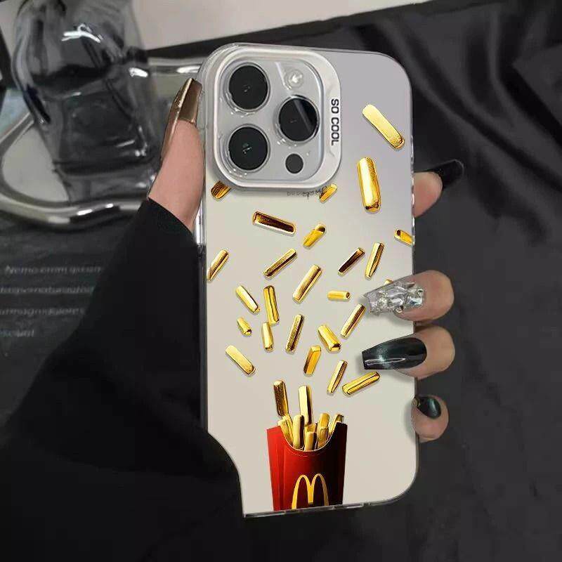 新款手机壳黄金薯条适用苹果16PROMAX手机壳iPhone15潮款14大孔13硬壳12个性保护套