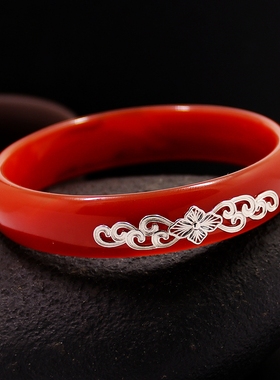 S925纯银贴片手镯遮瑕修复美化固定扣DIY蜜蜡玉石松石装饰花纹扣