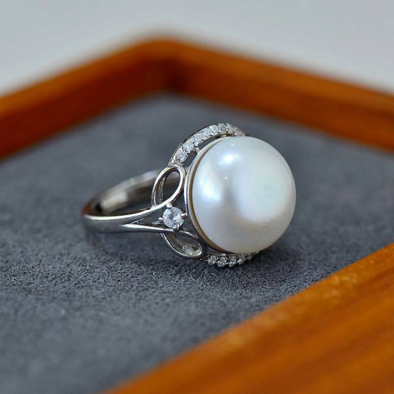 女款S925纯银DIY镶嵌戒指空托