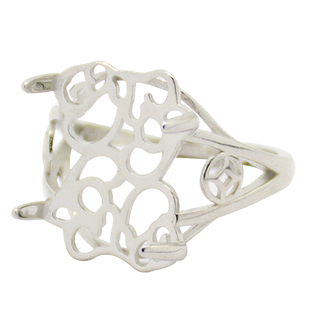 S925纯银戒指空托男女款貔貅四爪随形DIY镶嵌8*119*1311*1513*18