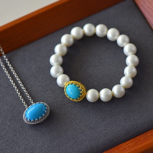 S925纯银魔盒空托路路通背云穿手链DIY玉石镶嵌托12*1613*1822*26