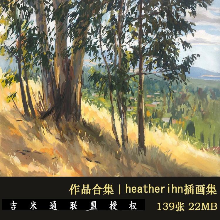 196 heatherihn水粉风景油画静物风景作品临摹图片绘画素材参考图