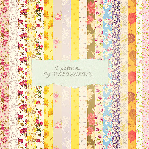 {png} 田园风唯美小碎花微博填充背景图scrapbook剪贴素材 18p