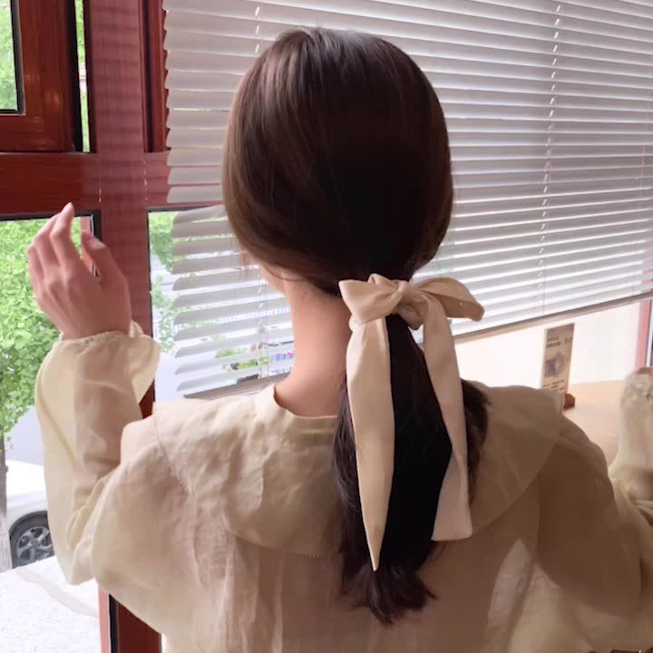 日系蝴蝶结头绳绑发法式超仙女森系缎面飘带发饰头饰发夹发绳发圈