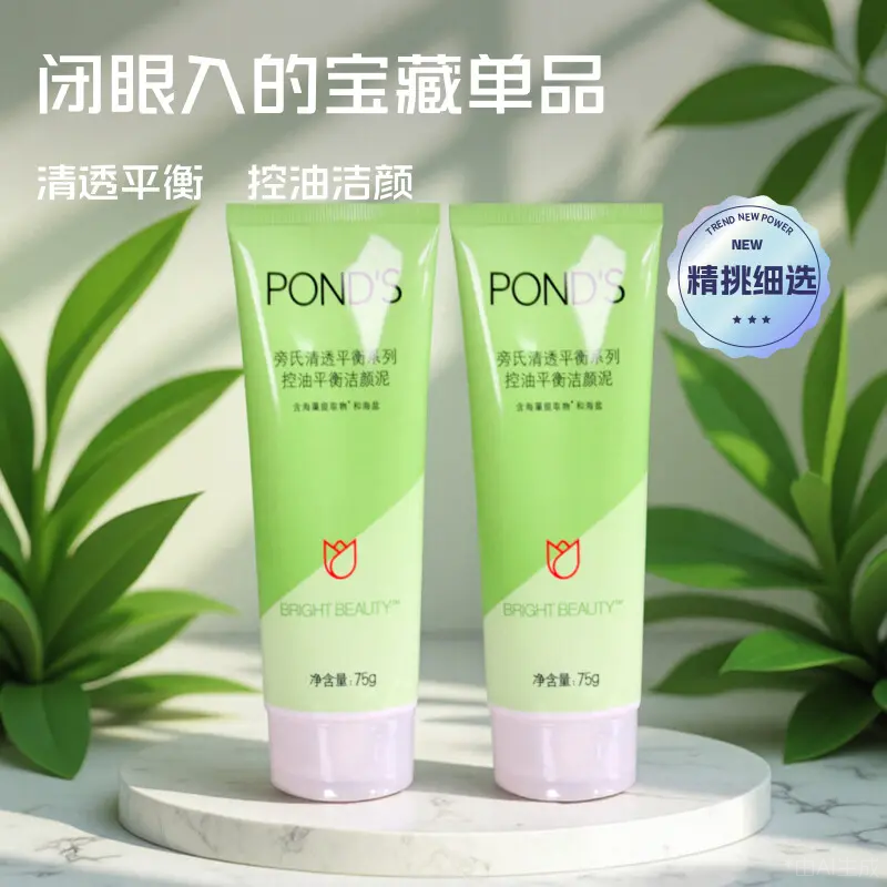 旁氏控油平衡清透洗颜泥洗面奶