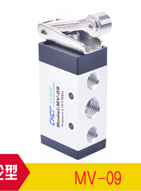 气动开关手动气阀MV-08 09 10A两位五通机械阀孔旋钮式滚轮按钮式