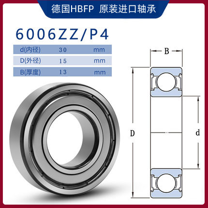 HBFP 德国进口轴承6006 6007 6008 6009 6010 6011 P4 高速 ZZ/RS
