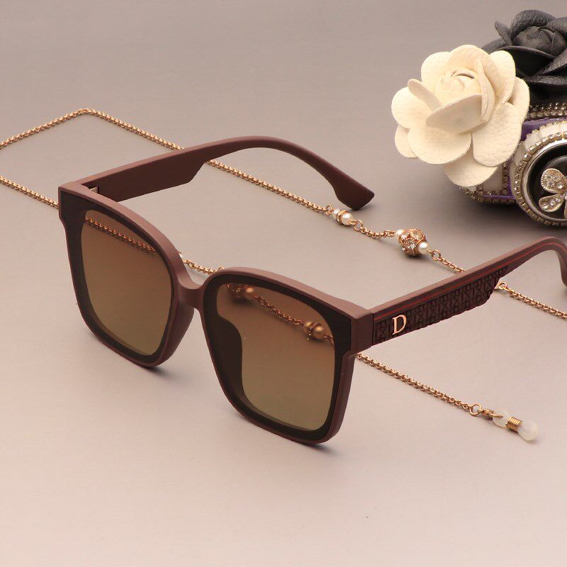 网红太阳镜女时尚大框紫色复古超黑尼龙偏光墨镜防紫外线显脸小潮