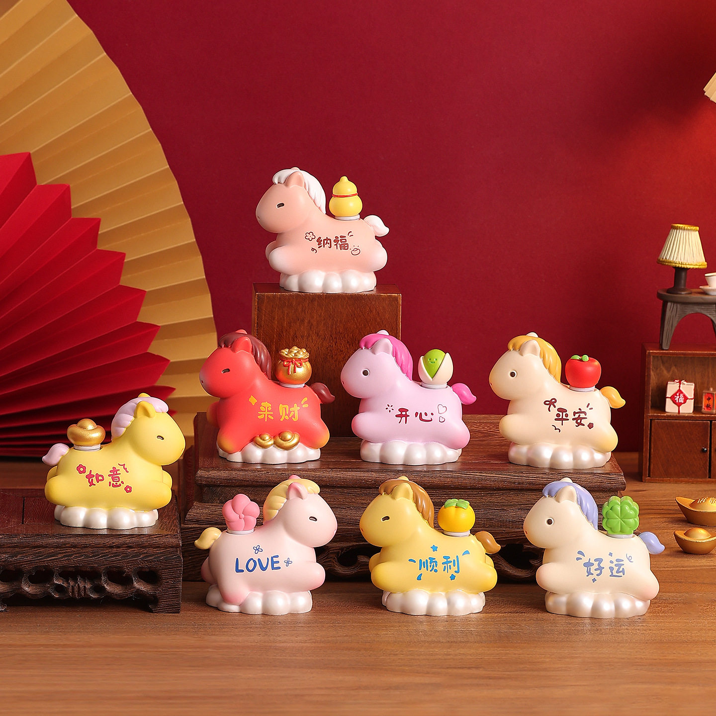 马年新款吉祥物趣玩公仔办公室桌面装饰摆件新年伴手公司员工礼物,家居饰品,桌面摆件,淘宝优惠券,粉丝福利购,淘宝优惠卷