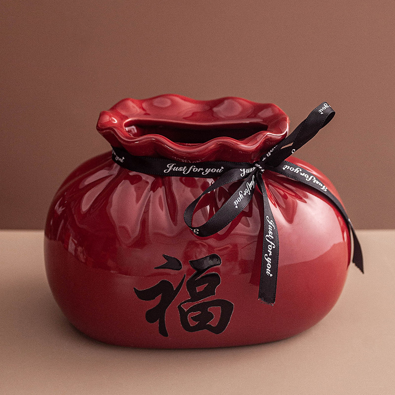 丼美创意简约喜庆红色纸巾盒