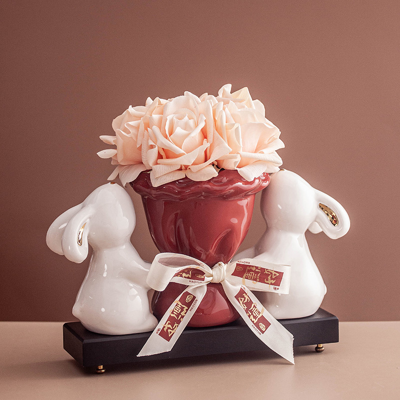 丼美创意花瓶摆件客厅桌面