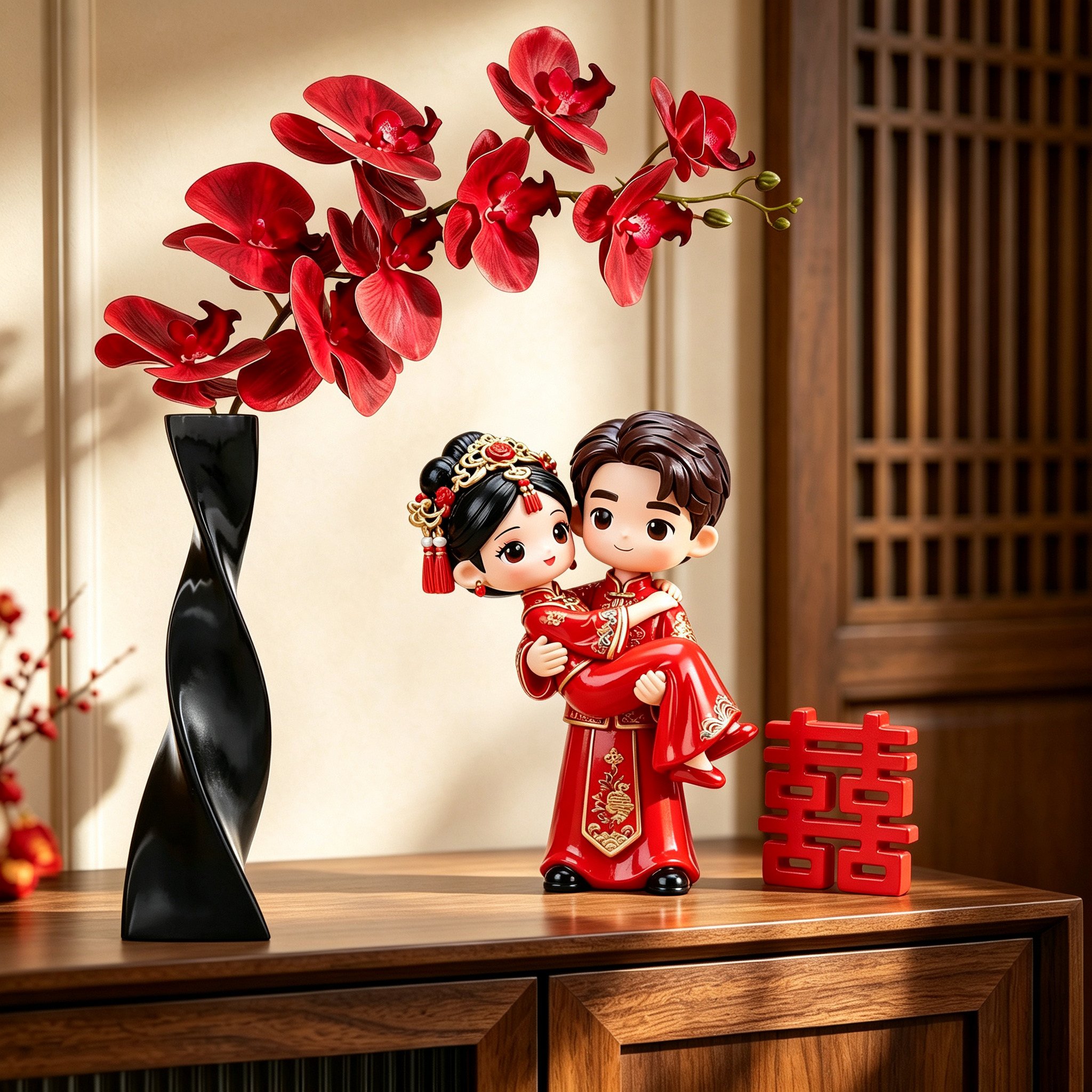 结婚摆件新婚礼物娃娃新娘公仔玩偶人偶婚房喜字婚庆桌面装饰品小