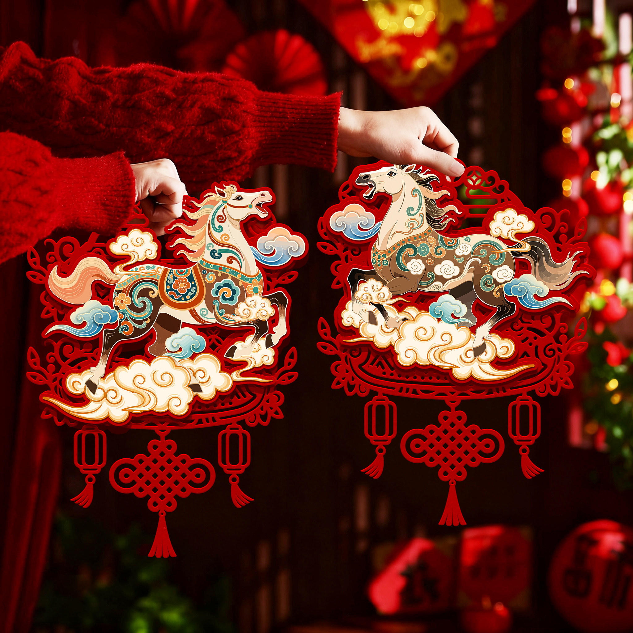 新年装饰品马年福字门贴纸2026新款春节过年立体生肖对拜布置墙贴,节庆用品/礼品,喜字/剪纸/贴纸,淘宝优惠券,粉丝福利购,淘宝优惠卷