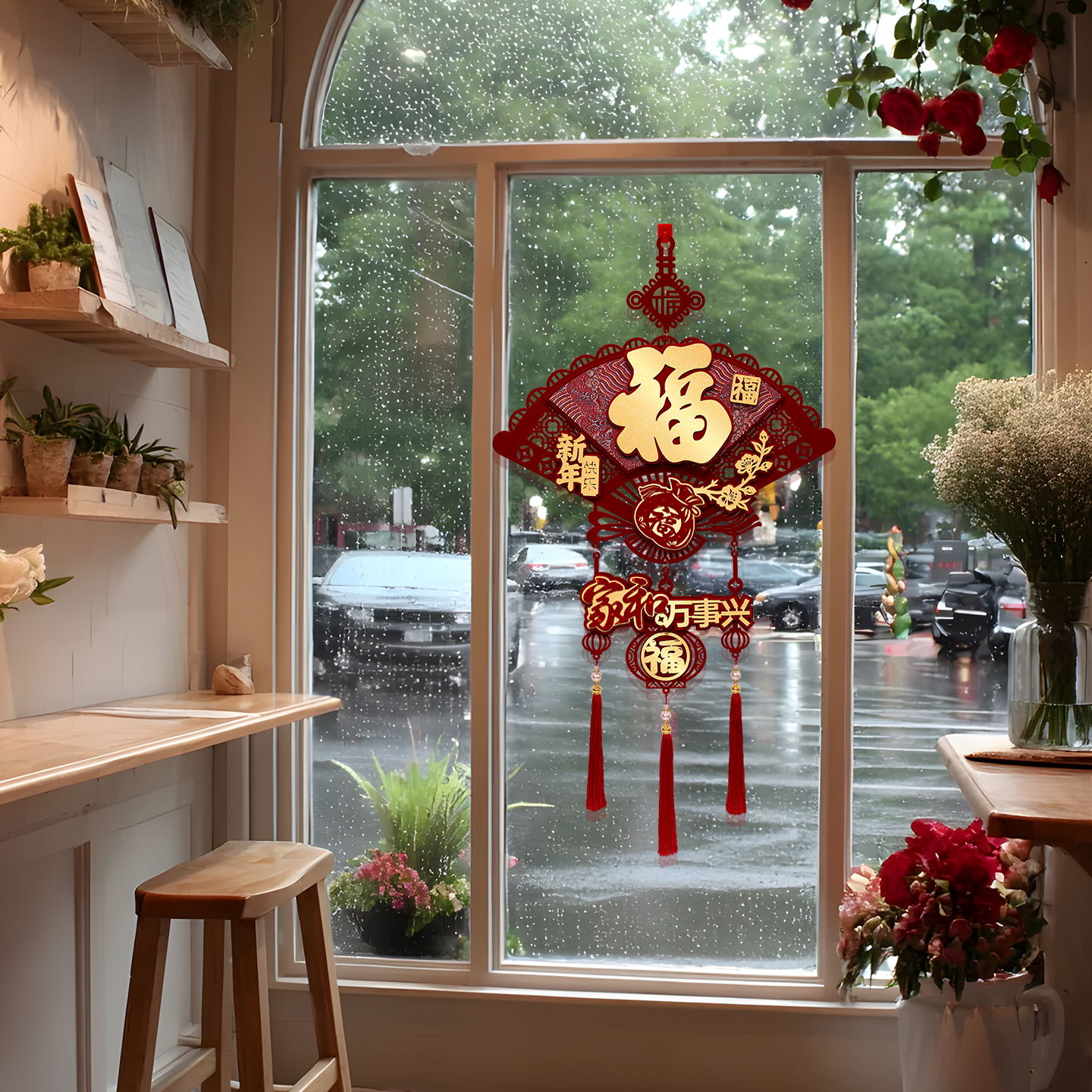 2026马年新年扇形福字挂件春节过年家里大门入户门喜庆挂饰装饰品