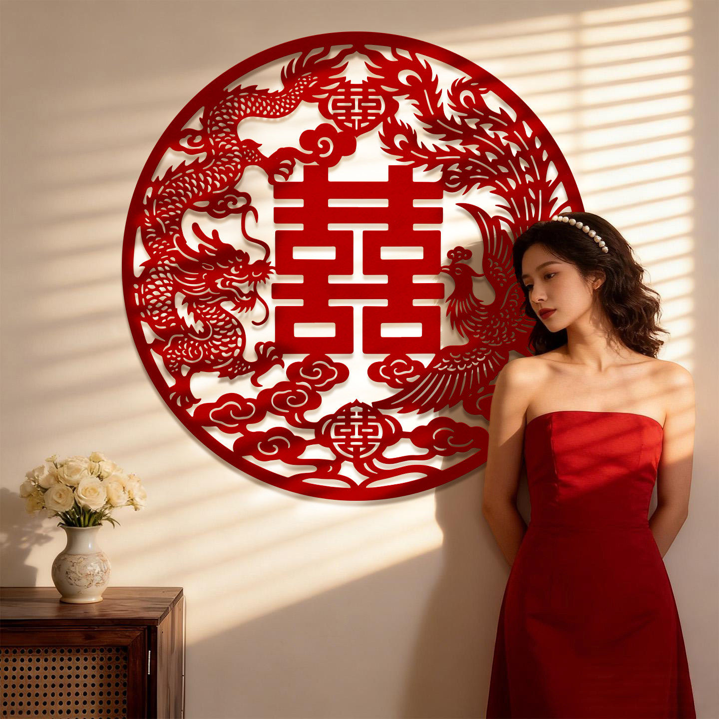 结婚沙发背景墙装饰超大喜字婚房布置客厅男女方婚礼婚房氛围喜庆