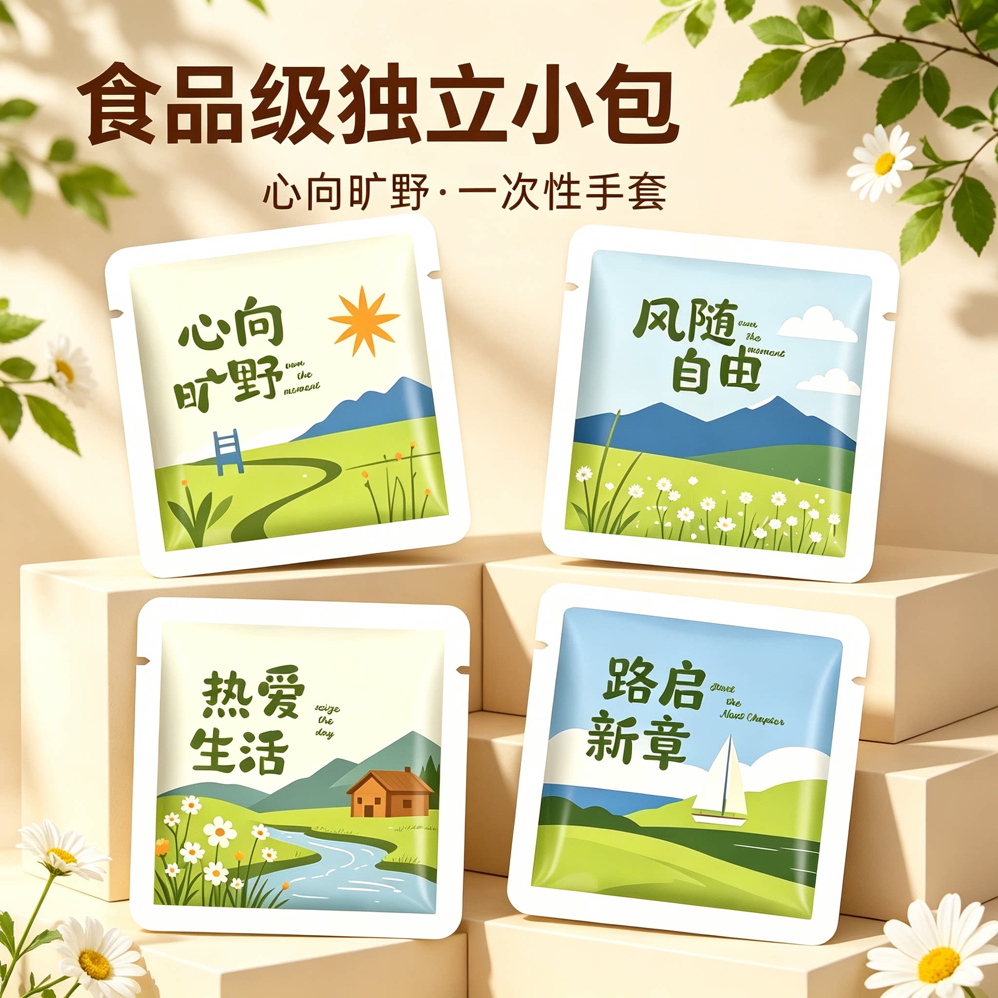 食品级一次性手套独立小包装餐饮食品卫生加厚防护烘焙商用专用pe
