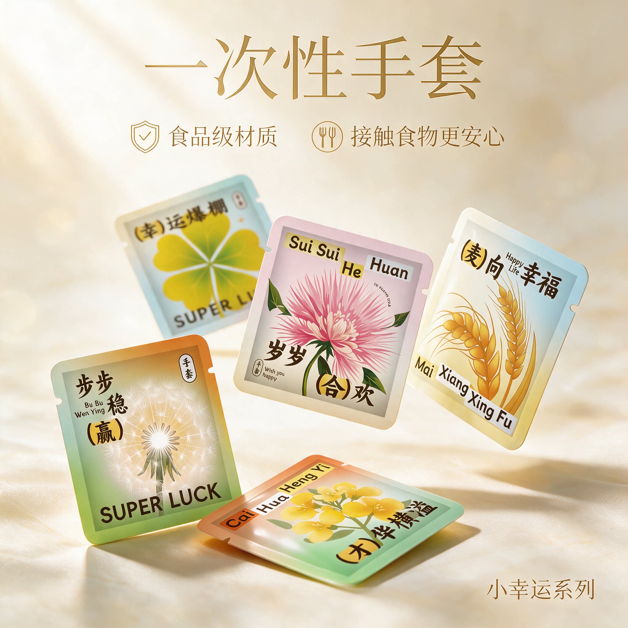食品级加厚一次性手套独立包装图片