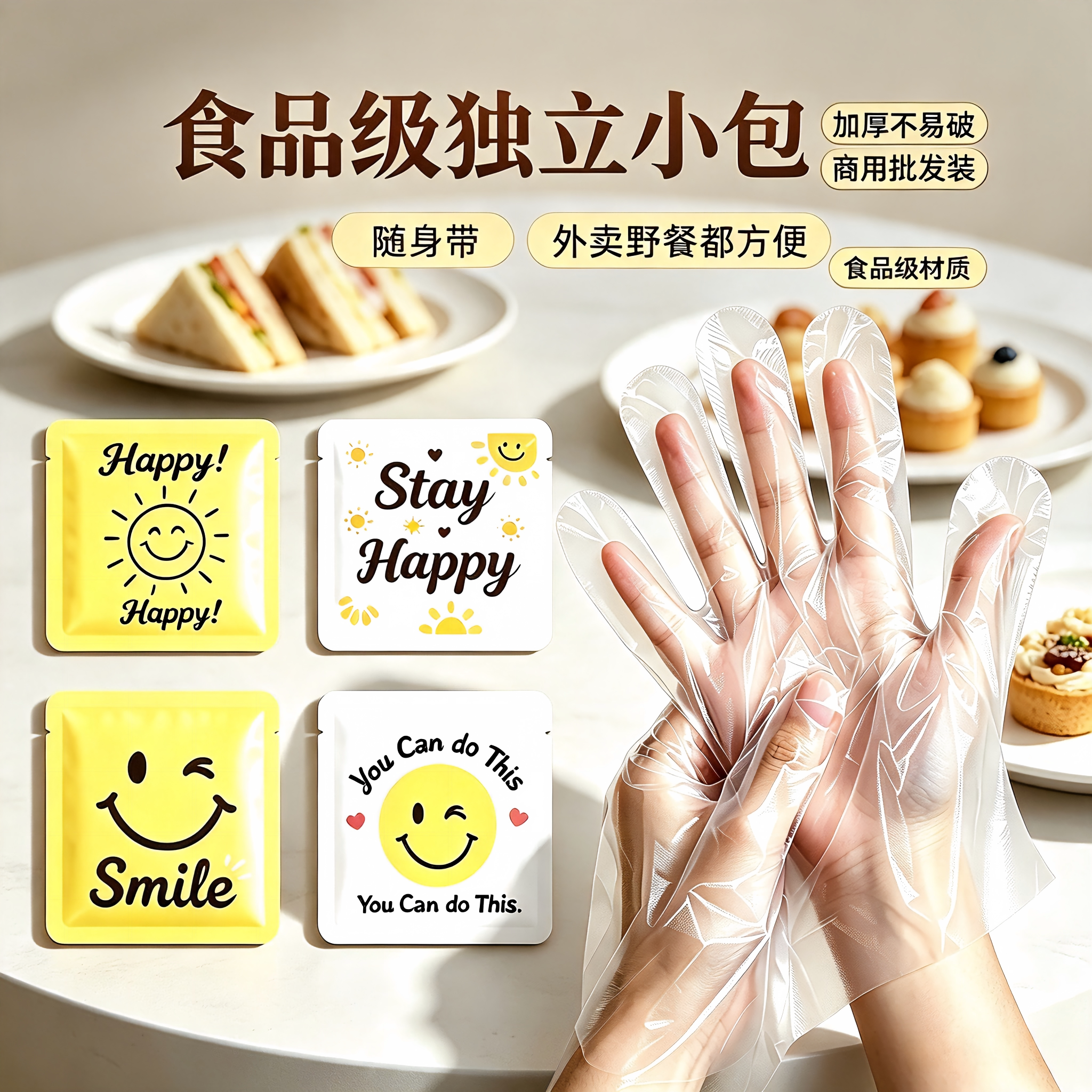 明彩4000只牛皮纸一次性手套图片