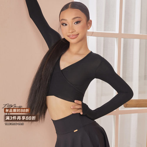 小小ZYM【绵绵糖】上衣胸前绑带拉丁舞练功服百搭多种穿法25078