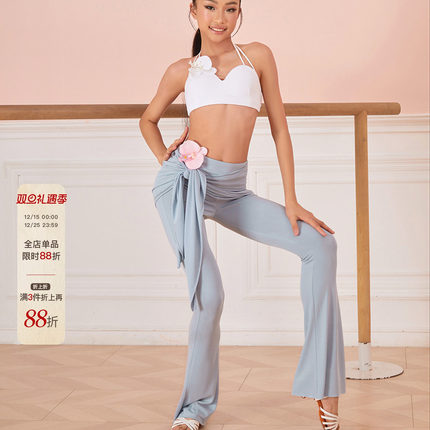 小小ZYM【Safety island】裤子假两件拉丁舞练功服女童微喇24069