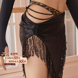 小小ZYM【闪豹了】半裙侧腰镂空女童拉丁舞练功服裙型显腿长25077