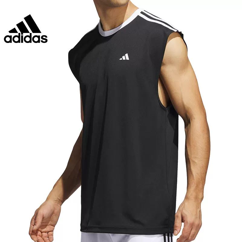 Футболка без рукавов/майка на сезон между сезонами спортивная жилетка Adidas для отдыха