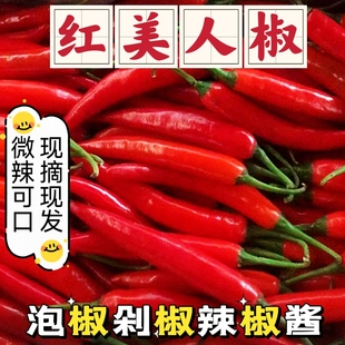 美人椒现摘5斤微辣农家新鲜辣椒鲜红辣椒似二荆条泡椒辣椒酱剁椒