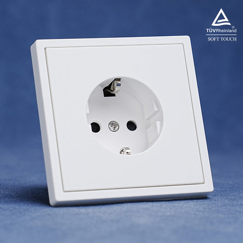 白色schuko socket欧标墙壁插座wall switch欧规开关16A 250V