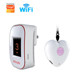 涂鸦WiFi智能显示无线门铃SOS紧急按钮可穿墙远距离老人呼叫器
