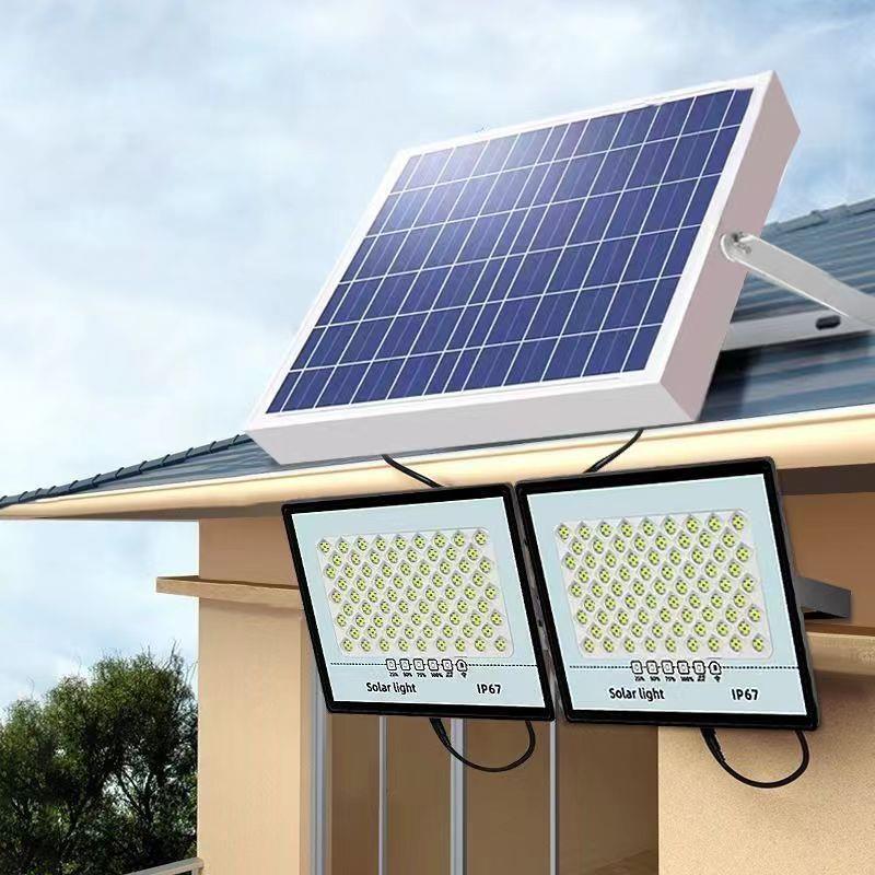 一拖二太阳能照明灯户外庭院灯家用室内院灯新农村天黑自动亮路灯