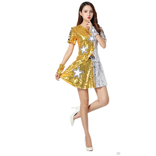 啦啦操拉拉队演出服爵士舞蹈服装女成人现代街舞嘻哈亮片舞台装裙