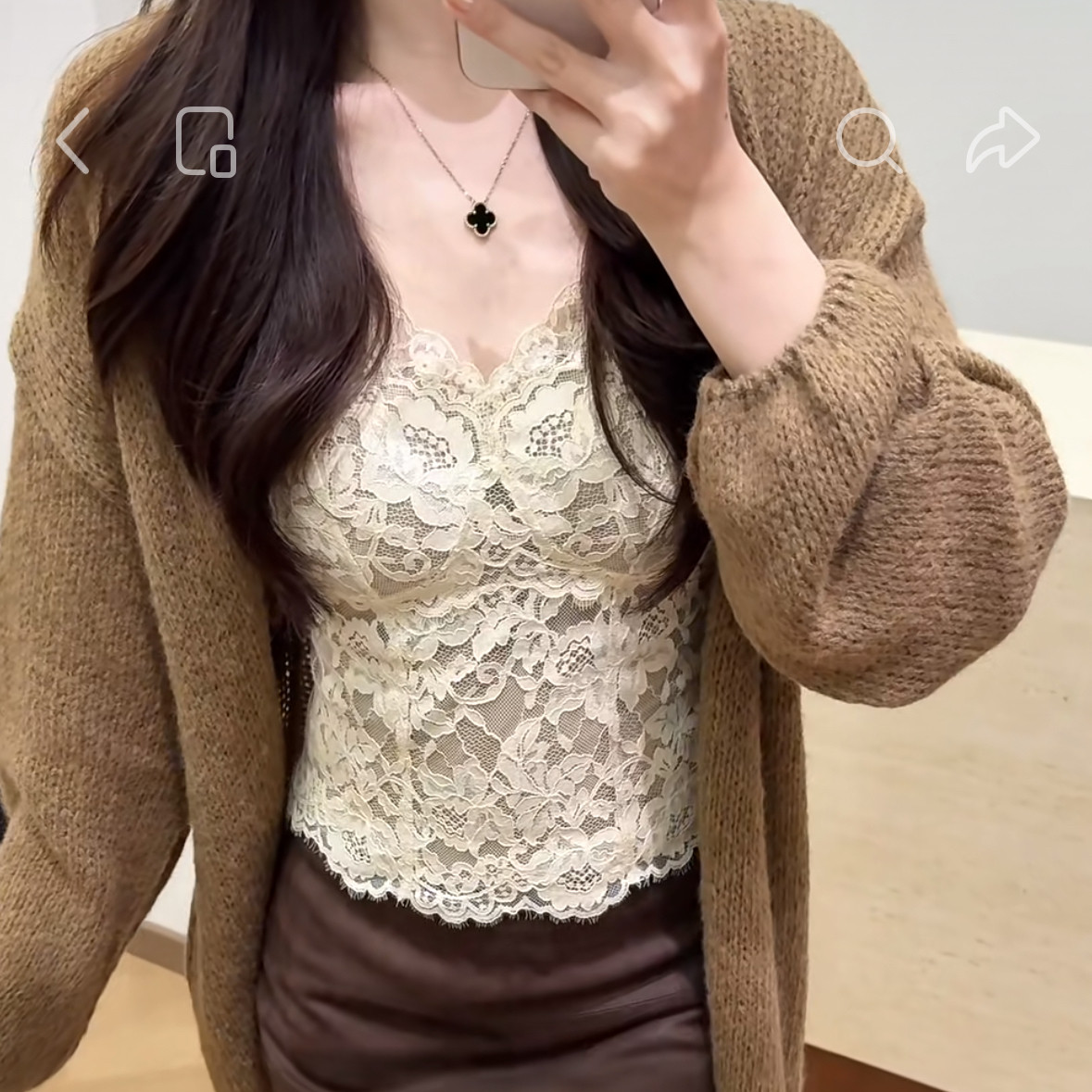 秋冬新款薄绒蕾丝吊带背心女装内保暖背心