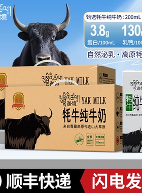 迦境牦牛纯牛奶祁连山耗学生孕妇全脂早餐奶老年200ml*10盒*2提