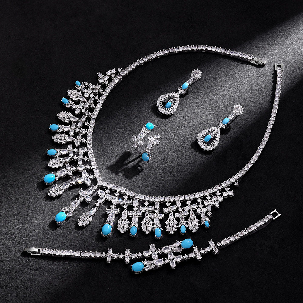 重工高碳首饰套装 跨境热销珠宝精工高级感宴会高端项链耳饰套装,饰品/流行首饰/时尚饰品新,组合套装,淘宝优惠券,粉丝福利购,淘宝优惠卷