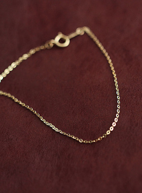 小额批发纯14K金祼链素链简单时尚韩版百搭K金手链细1018OK