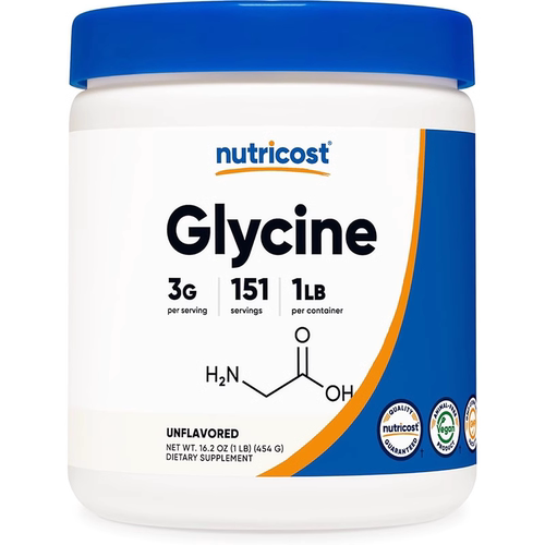 现货美国Nutricost Glycine Powder甘氨酸粉 氨基酸 原味454克