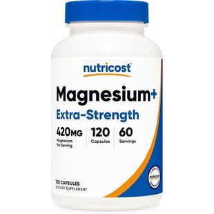 现货美国Nutricost Magnesium加强型甘氨酸镁 氧化镁 镁胶囊120粒