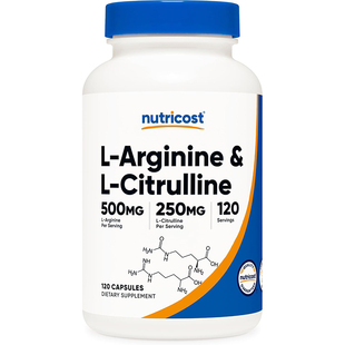 美国直邮Nutricost L精氨酸瓜氨酸L-Arginine L-Citrulline 120粒