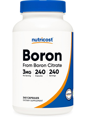 美国直邮Nutricost Boron 硼 柠檬酸硼 3毫克240粒胶囊