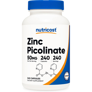 现货美国Nutricost Zinc Picolinate 吡啶甲酸锌胶囊50mg240粒
