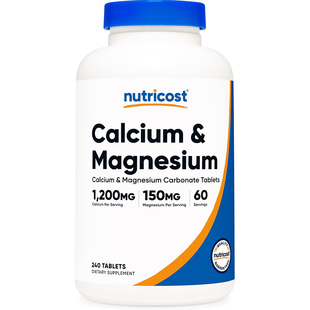 美国直邮Nutricost Calcium & Magnesium碳酸钙镁片240片强健骨骼