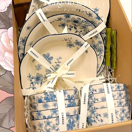 餐具套组家用2025新款高级感碗盘组合陶瓷碗碟套装碗具碗盘筷乔迁