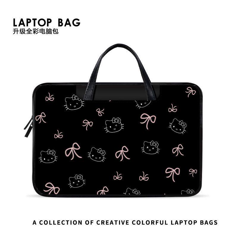 卡通凯蒂猫笔记本电脑包适用手提苹果15.6寸华为matebook14联想14寸小新戴尔12寸女士新款通勤平板收纳包